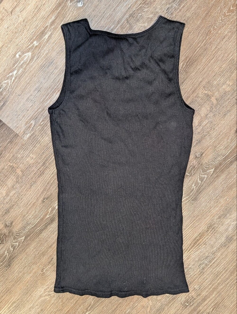Y2K Black Ribbed Tank with Text - Picture 4 of 4
